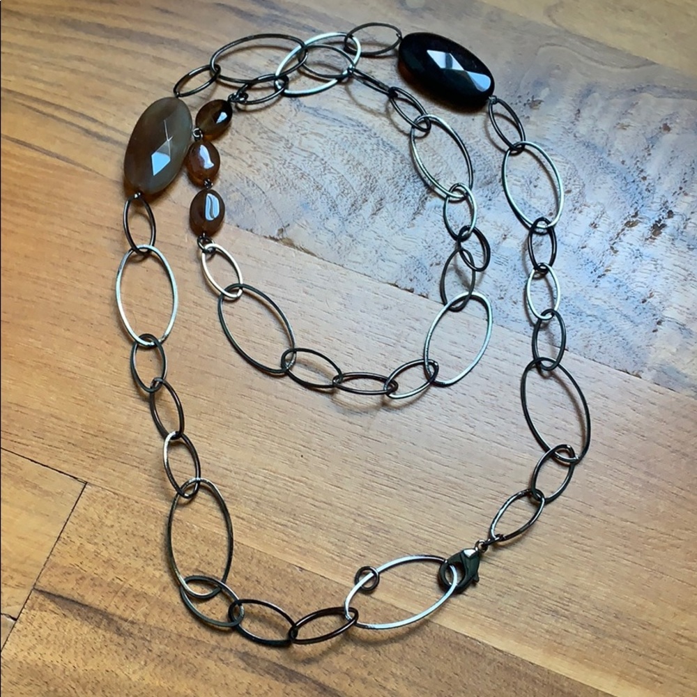 Large hoop neutral necklace